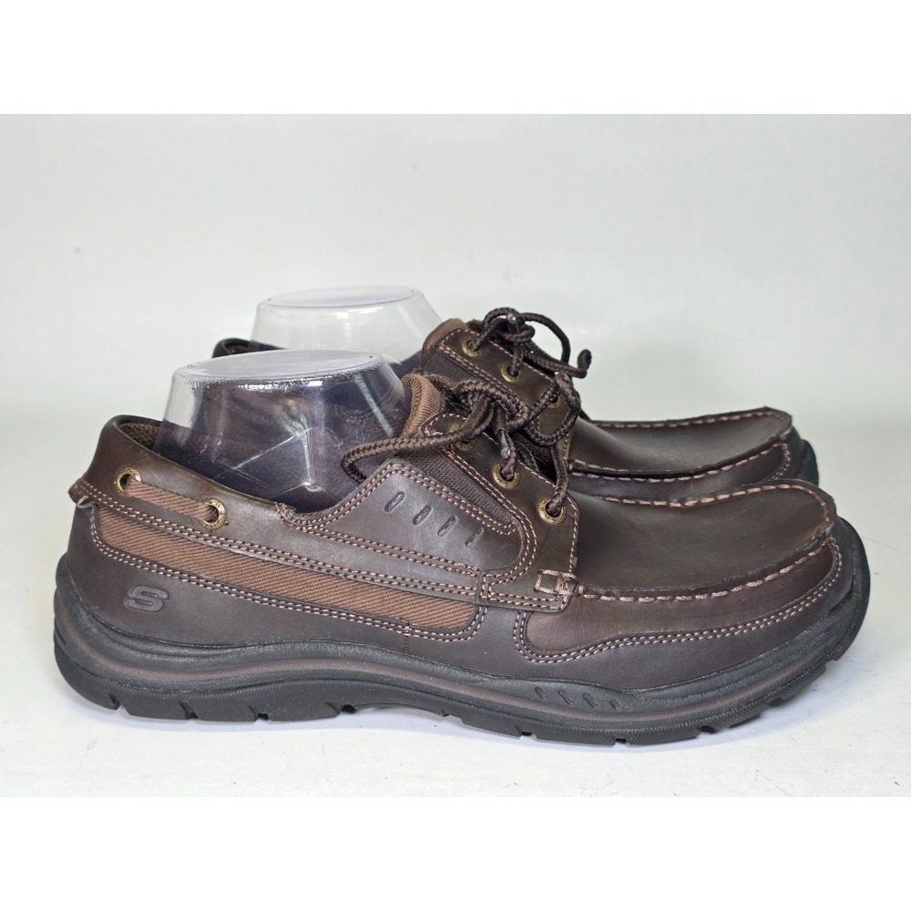 Skechers Relaxed Fit Expected Gembel Men's Shoes Size 9 Brown Leather‎ Loafers